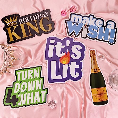 (Birthday Pack) Elevate Your PhotoBooth Experience with Durable & Waterproof Props - Perfect for Weddings, Birthdays, & Photo Booth Businesses - PVC Foamboard Adult Party Photo Props - color: Birthday Pack