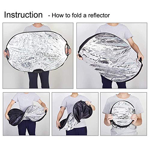 Selens 5-in-1 Oval Reflector with Handle for Photography Photo Studio Lighting & Outdoor Lighting (32 x 48 Inch) - size: 32 x 48 Inch Oval Reflector