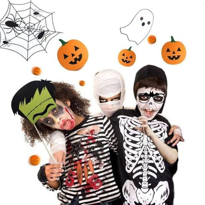 Halloween Photo Booth Props, Ghost Vampire Skull Witch Pumpkin Selfie Photobooth Props for Photography Decoration Kit for Kids Adults Dress Up Accessories Costumes Props (22Pcs)