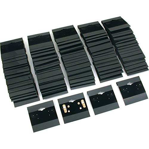 The Display Guys 100-pc Jewelry Display Hanging Earring Cards (Black Flocked Velvet, 2 x 2) Fit 3 Pairs - color: Black Velvet, size: 2" X 2"