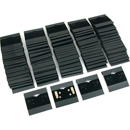 The Display Guys 100-pc Jewelry Display Hanging Earring Cards (Black Flocked Velvet, 2 x 2) Fit 3 Pairs - color: Black Velvet, size: 2" X 2"