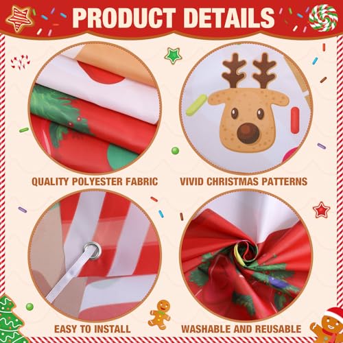 Panelee Christmas Gingerbread House Photo Booth Props Gingerbread Man Backdrop Door Banner Decorations Fabric Background for Xmas Winter Holiday Indoor Outdoor Party Photo Decor - style: Classic