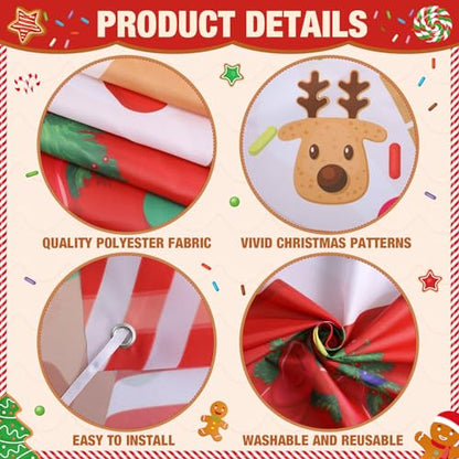 Panelee Christmas Gingerbread House Photo Booth Props Gingerbread Man Backdrop Door Banner Decorations Fabric Background for Xmas Winter Holiday Indoor Outdoor Party Photo Decor - style: Classic