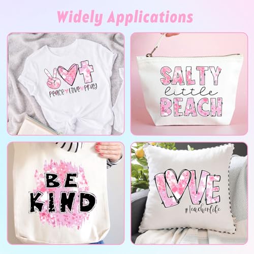 Tintnut Pink White Splash Heat Transfer Vinyl - 6 Sheets 10"x12"Watercolor HTV Patterned HTV Iron On Vinyl for T-Shirts Hats Clothes - color: Pink-6pcs