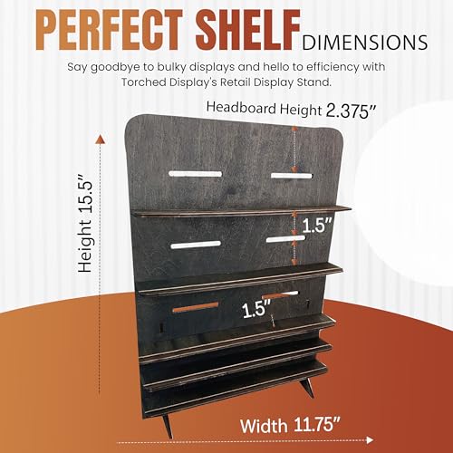 TORCHED DISPLAYS Jewelry Holder Necklace Organizer – Earring Display Stands for Selling – 3-Tiered Ebony Wood Jewelry Holder Stand for Shops, Boutiques, Festivals - Display Rack Wood Stand… - color: Ebony