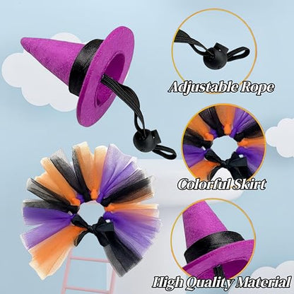 Reptile Witch Costume for Lizard & Chameleon - Adjustable Hat & Tutu Skirt, Festive Reptile Cosplay Outfit for Photo Props Halloween Christmas-Black Hat - color: Witch-Black Hat