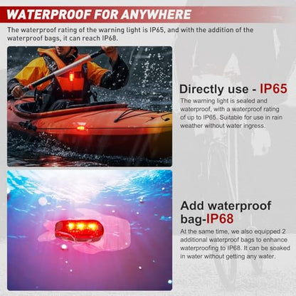 Nilight LED Safety Light 4PCS Red Marine Navigation Bike Tail Lights Three Modes Waterproof Reflective Gear Clip On Flash Strobe Indicator Lamp for Night Boating Fishing Cycling Jogging - color: 3LED Safety Light-Red