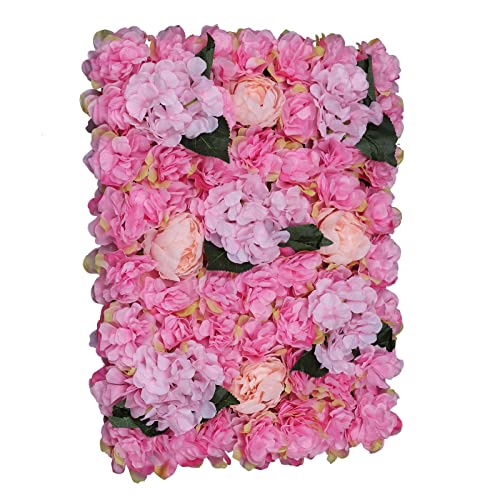 Gdrasuya10 6 Pcs Artificial Flower Wall Panels 3D Flower Background Panel for Wall, 60x40cm Wedding Flower Decorations Wall Silk Rose Panels for Party, Nail, Photo Areas, Stage Background (Pink) - color: 6pcs, Pink