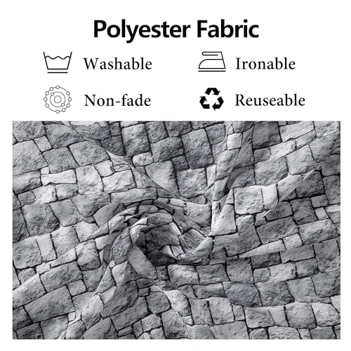 9x6ft Fabric Grey Stone Brick Wall Photography Backdrop Medieval Castle Wall Decor Kids Party Decorations Halloween Knight Themed Photo Booth Props Wallpaper - size: 9x6ft