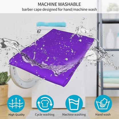 Custom Barber Cape Unisex Salon Hair Cutting Capes Add Your Image Logo Haircut Kit Personalized Stylist Tool - color: Blue Violet