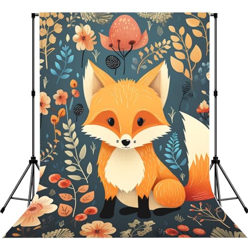 Cute Floral Animal Backdrop Background for Photography 5x7ft Photobooth Professional Photo Backdrop Curtains Video Photography Studio Photo Backgrounds Banner Booth Background Screen Parties - color: Cute Floral Animal