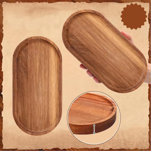 Linwnil Wood Serving Trays 12x5.5 Inch Charcuterie Boards Oval Wooden Plates Wood Serving Platter Cheese Dinner Plates Bulk for Dessert Snack Bread Fruit Appetizer Dishes ((12" x 5.5"_8 Pack) - size: 12" x 5.5"_8 Pack