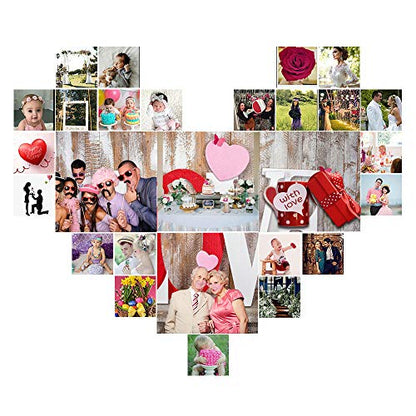 Valentine's Day Backdrops Pink Love Heart Retro Wooden Wall Photography Background Wedding 7x5ft Photo Background Newborn Bridal Shower Birthday Party Banner Decor Mother's Day Photo Studio Props
