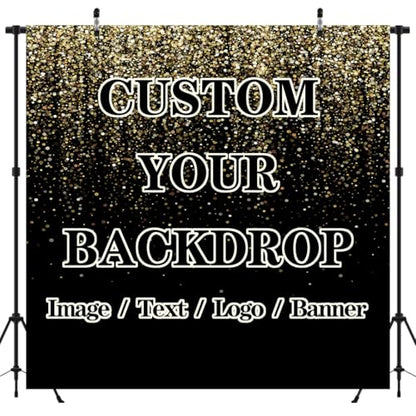 BELECO 5x5ft Fabric Custom Backdrop Customized Backdrop with Picture Logo Text Customize Your Design Personalized Background Banner for Party Decor Birthday Wedding Festival Photoshoot Props - size: 5x5FT