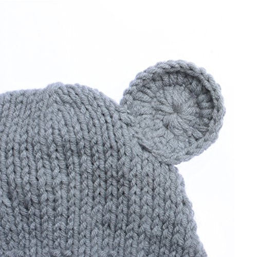 ECYC Newborn Baby Bear Hat Beanie with Bear Dolls Photography Accessories Grey - color: Grey
