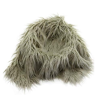 29.5x19.7 inch Newborn Photo Props Faux Fur Soft Baby Boy Girl Photo Blanket Studio Backdrop Photo Mat (8 Smokygray) - color: 8 Smokygray