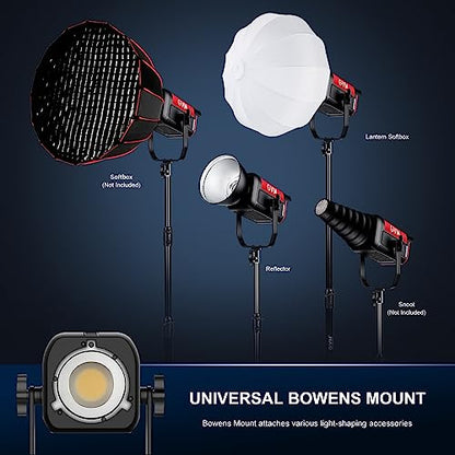 GVM 200W LED Video Light with Lantern Softbox, SD200B Continuous Lighting Kit with Bluetooth Mesh Network/DMX Control, 2700K-6800K Studio Light Photography Lighting Kit, 45400lux/1m, 12 Scene Effects - size: Sd200b-set2