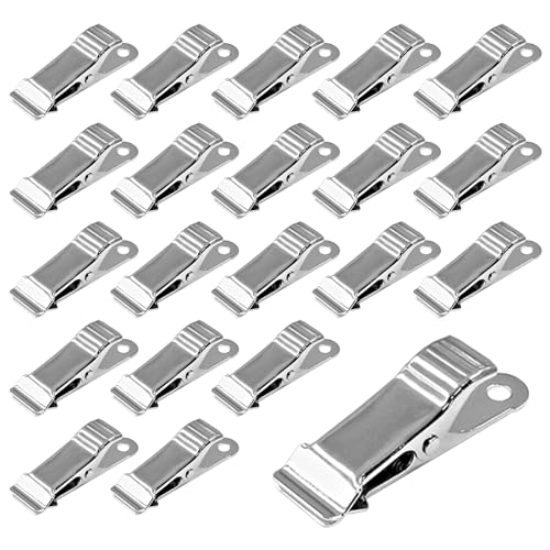 Hordion 20 Pcs Mini Alligator Clips 1/2 Inch Wide, Metal Crocodile Clamps Small Alligator Clamps Spring Clips for Photo Curtain Crafts, Silver