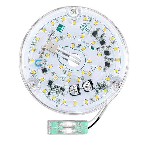 4 Inch Ceiling Fan LED Light Replacement, 18W 6000K 2200LM LED Ceiling Fan Light Kit, Round Ceiling Fan Light Kit Replacement, 120V, CRI90, Dimmable (Natural Daylight) - color: Natural Daylight White 6000K