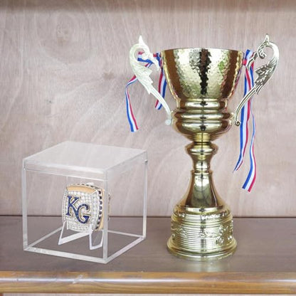 3 Pack Championship Ring Display Case Clear Acrylic Display Case Mini Football Baseball Softball Ring Holder Display Box Single Coin Stand 1 Slot Ring Hole Storage Box for Sports Fans, 2.16 Inch - size: 3 Pack