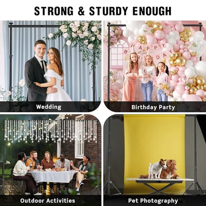 Backdrop Stand 10 x 7.5 FT for Photography Studio, Adjustable Photo Backdrop Stand Kit for Parties, Background Stand with Sandbags, Spring Clamps, Carrying Bag - size: 10x7.5 FT