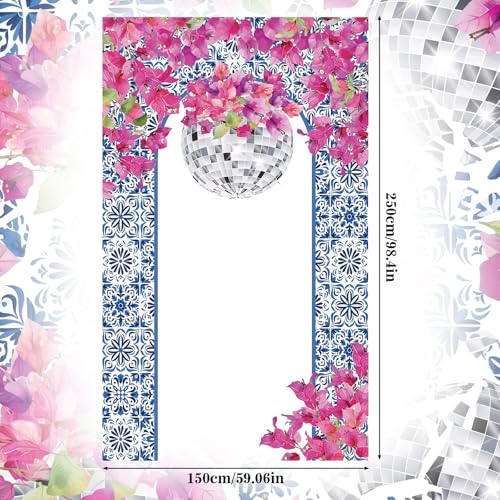Mindsoft Mama Theme Party Porch Banner Disco Themed Door Hanging Decoration Mama Theme Photo Banner Props Background Blue Pink Queen Themed Party Decoration for Birthday Bachelorette Bridal Shower - style: Dancing Queen