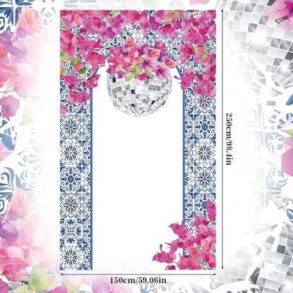 Mindsoft Mama Theme Party Porch Banner Disco Themed Door Hanging Decoration Mama Theme Photo Banner Props Background Blue Pink Queen Themed Party Decoration for Birthday Bachelorette Bridal Shower - style: Dancing Queen
