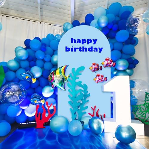 LEBENGURU Upgraded 6FT Open Arch Backdrop Cover, Baby Blue Spandex Fitted Round Top Wedding Arches, Double-Sided U-Shaped Arch Chiara Stand Covers for Birthday Party Baby Shower Banquet Balloon Décor - color: Baby Blue, size: 6FT