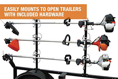 Buyers Products LT13 3-Position Lockable Weed Wacker/Trimmer Rack for Landscape Trailers - Adjustable, Black Powder-Coated Steel, Holds 3 Weed Eaters, Rust-Resistant Lawn Edger Rack, Made in USA - size: 3-Position