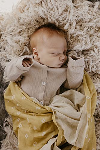 Mini Wander Swaddles for Newborns Muslin Swaddle Blankets - Breathable Soft Receiving Blanket Baby Essentials | 47 x 47 Cotton - Boho Squares (Citrus) - color: Boho Squares (Citrus)