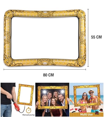 HENBRANDT Inflatable Photo Frame with Gold Additive 60 x 80 cm Black