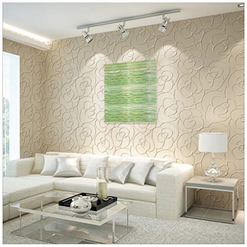 Q QIHANG Modern Minimalist Embossed 3D Rose Flower Non-Woven for Living Room Bedroom Wallpaper Cream Color Non-Self Adhesive Wallpaper 0.53m x 10m=5.3㎡ - color: Cream