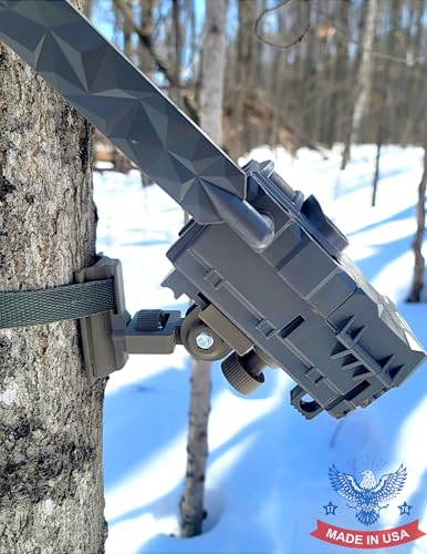 The ADK Edge Trail Camera Mount Compatible with Tactacam Reveal 2.0/3.0 / X/Ultra – Custom Designed, Tool-Less, Adjustable, Durable, 360° Leveling & 180° Tilt, Trail Camera Mounting Bracket