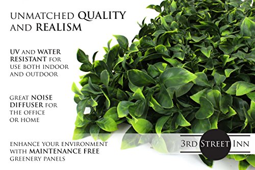 3rd Street Inn Artificial Hedge - Outdoor Artificial Plant - Great Boxwood and Ivy Substitute - Sound Diffuser Privacy Fence Hedge - Topiary Gardenia Greenery Panels (12, Gardenia) - color: Gardenia
