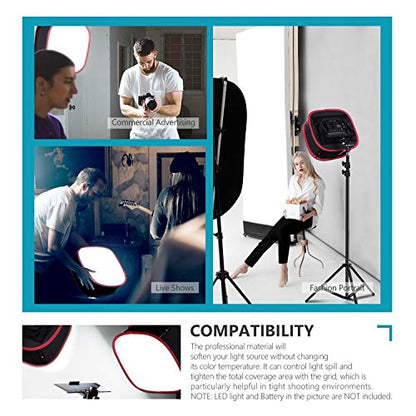 Neewer Foldable Softbox Light Box with Strap Clip, Grill and Carry Bag Compatible with Neewer 480/660/530 LED Light Panels, Opening 9.3 x 8.3 in (Black + Red) - style: 1 Pack w/Grid