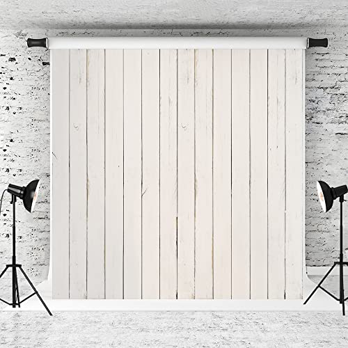 Kate 8x8ft White Wood Shiplap Photography Backdrop Vintage White Wood Photo Background Photo Studio Props - size: 8x8ft