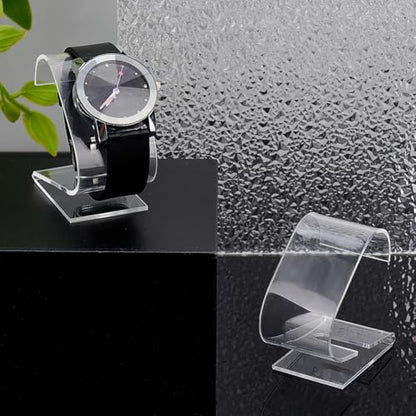 PH PandaHall 2pcs Clear Watch Stand, 2.4 x 2.4 x 1.3 inch Single Watch Holder Display Acrylic Bracelet Display Rack Jewelry Holder Stand Watch Organizer Storage for Women