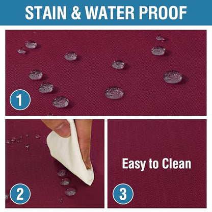 H.VERSAILTEX Linen Textured Table Cloths 54 x 54 Inch Premium Solid Tablecloth Spill-Proof Waterproof Table Cover for Dining Buffet Feature Extra Soft and Thick Fabric Wrinkle Free, Christmas Red - color: Christmas Red, size: 54" x 54" (Square)