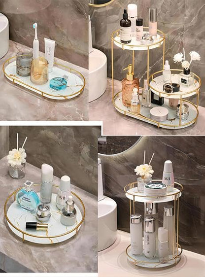 Gold Storage Rack, Bathroom Table Shelf, Perfume Tray, Beautiful Appearance, Super Capacity, Complete Your Daily Storage (QS-20-1) (QS-18)