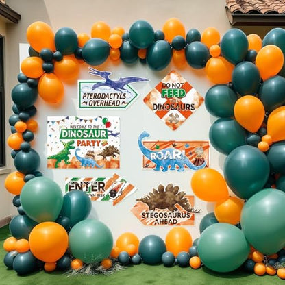 WERNNSAl Dinosaur Party Decorations - 10PCS Dinosaur Birthday Party Decorations Jurassic Birthday Supplies Dinosaur Crossing Sign for Dino Theme Party Home Door Wall Decor - style: Dinosaur 002