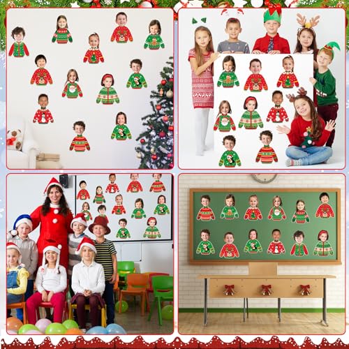 60pcs Christmas Theme Cutouts Ugly Sweater Bulletin Board Decorations Xmas Ugly Sweater Paper Cut-Outs Classroom Decor for Xmas Classroom DIY Craft Photo Wall Door Christmas Winter Party Supplies - style: Ugly Sweater