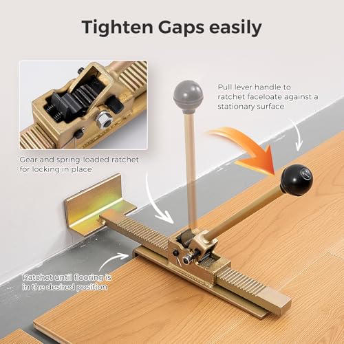 Flooring Jack with Felt Bottom Scratch Resistant, Professional Hardwood Flooring Jack and Positioning Tool for Straightening and Installing Laminate Deck Boards Tile Floor Without Pry Bars (1PCS)