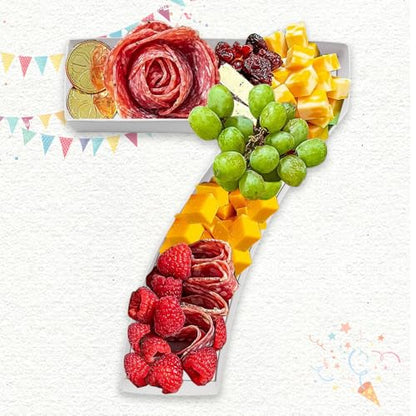 Charcuterie Cardboard Number Fillable Shaped Treat Decorative Box Anniversary Birthday Table Centerpiece (7 Style, 9inch) - size: 9inch, style: 7 Style