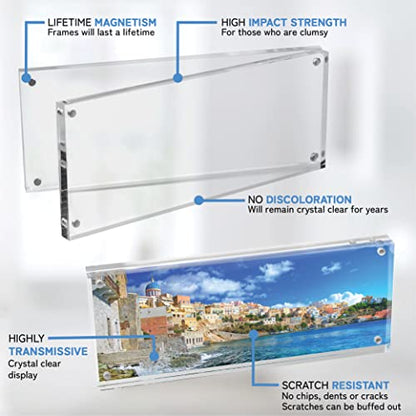 Mammoth DuraClear 4x10 Acrylic Frame - Frameless Panoramic Photo & License Display - Sleek, Modern Design for Elegant Decor - size: 4x10 Frame