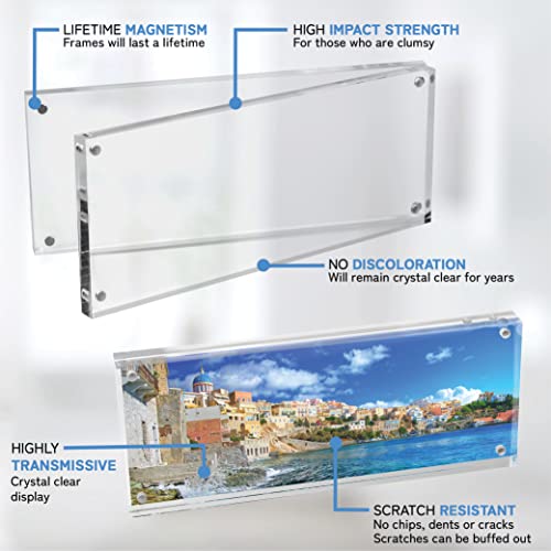 Mammoth DuraClear 4x10 Acrylic Frame - Frameless Panoramic Picture Frame & Cosmetology License Frame Display - Sleek, Modern Long Picture Frame Design for Elegant Decor (5 Pack) - size: 4x10 Frame (5 Pack)