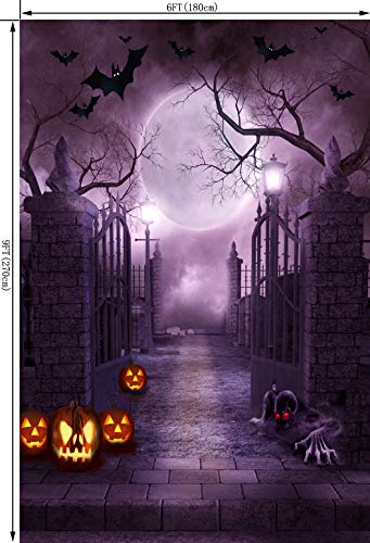 6X9FT Halloween Theme Pictorial Cloth Seamless Customized Photography Backdrop Background Studio Prop TP262 - size: 6'x9'