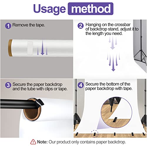 Emart White Paper Backdrops for Photoshoot, Photography Matte Seamless Roll Background 53" x 16" Long for Food, Product, Portrait Photo Shoot - color: Arctic White