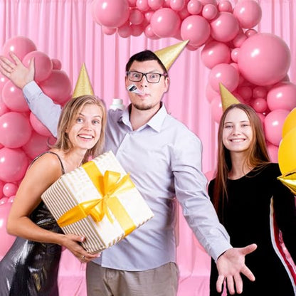 10ft x 10ft Pink Backdrop Curtains for Parties, Fabric Satin Background Curtain with Rod Pockets for Weddings, Birthday, Mother's Day, Graduation Party Backdrop Drapes, 2 Panels - color: Pink