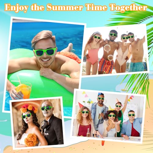 ASTARON Sunglasses Bulk, 6/12/24/48 Pack Sunglasses Party Favors for Summer Beach Pool Birthday Wedding Party Supplies - color: Green