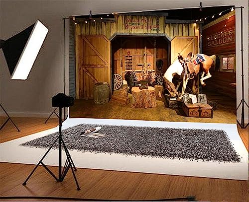 Yeele 9x6ft Wild West Backdrop for Photography Old Western Cowboy Saloon Saddle Background Party Decoration Banner Kids Man Children Boy Photo Booth Shoot Vinyl Studio Props Y2BK08841